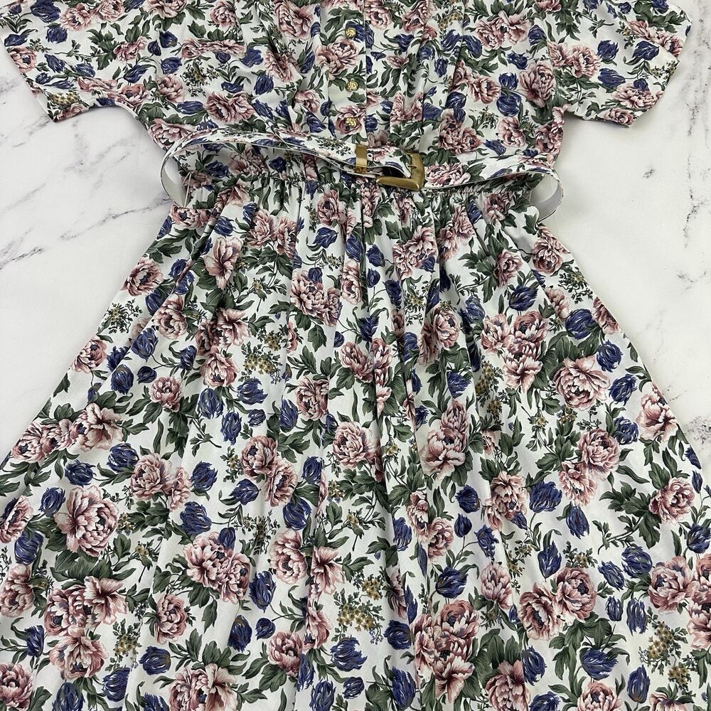 Tracy Richards Womens Vintage 90s Maxi Shirt Dress Size 18 WP Pink Blue Floral - Picture 5 of 12